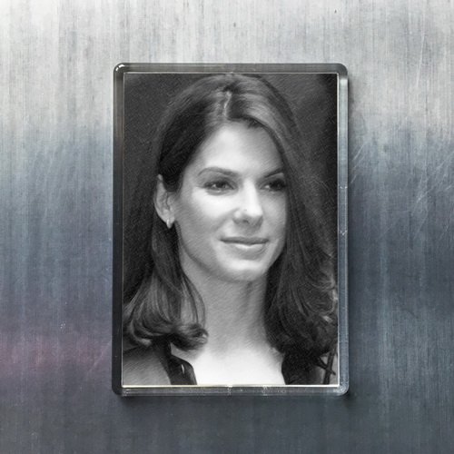 Original Sandra Bullock Art Fridge Magnet - Collectible Celebrity Souvenir #JS002 - Perfect for Home Decor, Office Gifts & Fan Collections