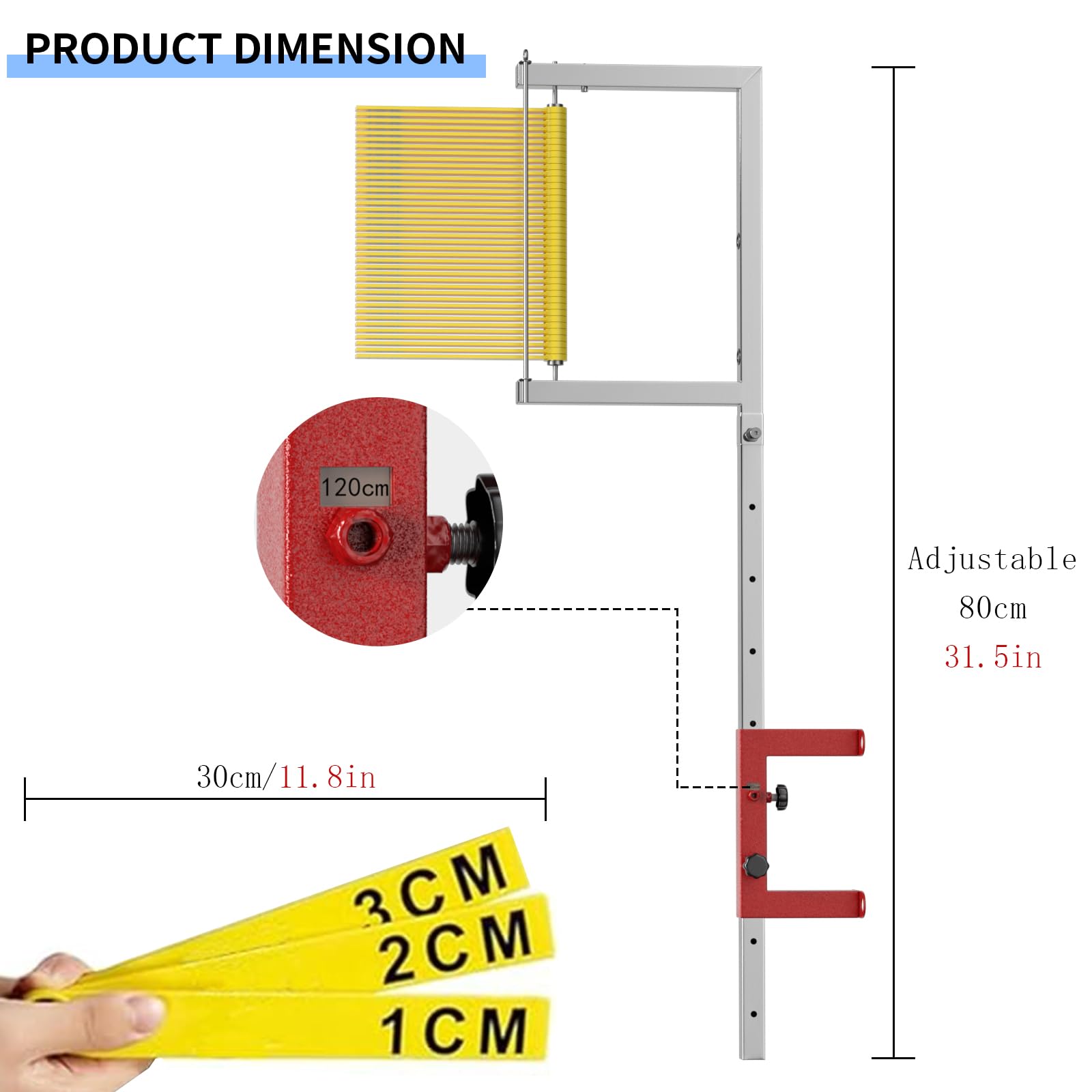 Vertical Jump Tester Wall Mount - Adjustable Height 27.5