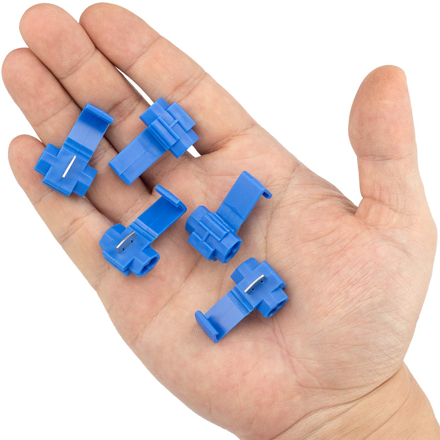 OIIKI 60pcs Quick Splice Wire Connectors - Solderless Electrical Terminals for 16-14 Gauge Cables (Blue) | Ideal for Automotive, Home Wiring & DIY Electrical Projects
