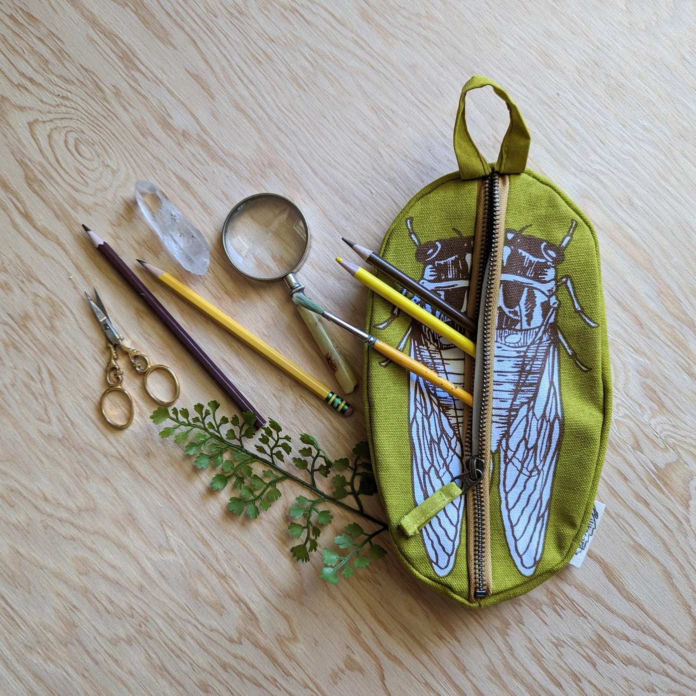 Cicada Zippered Pouch - Waterproof Travel Organizer for Cosmetics, Stationery & Small Essentials | Perfect for School, Office & Daily Use