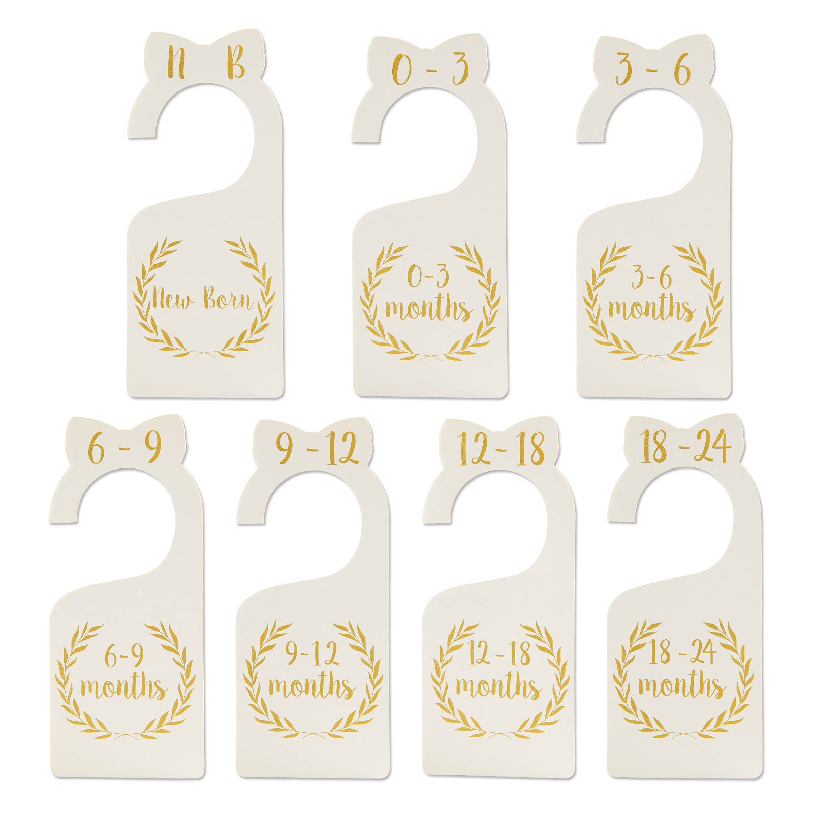 7-Pack Baby Closet Dividers & Clothes Organizers - Nursery Decor for Boys & Girls (Newborn to 24 Months) - Perfect for Wardrobe Organization and Nursery Decoration (White)