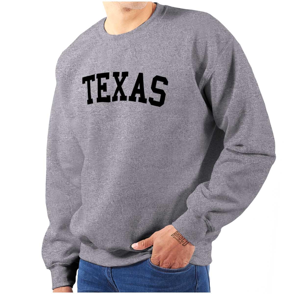 Texas Style Simple Traditional Classic Unisex Sweatshirt - Comfortable Cotton Pullover for Men & Women - Perfect for Casual Wear, Outdoor Activities & Texas Pride Events