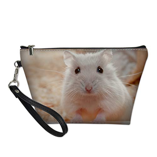 UPETSTORY Lightweight Makeup Bag Organizer - Cute Hamster Print Cosmetic Pouch for Travel & Teens | Portable Toiletry Bag with Removable Handle | Perfect for School, Gym & Vacation Essentials