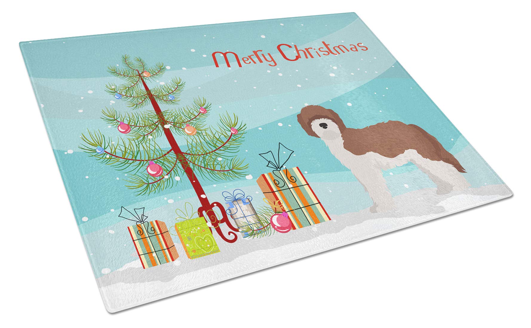Sheepadoodle Christmas Tree Tempered Glass Cutting Board - Large Decorative Kitchen Chopping & Serving Board for Holiday Entertaining | Durable Scratch-Resistant Surface for Cheese, Charcuterie & Holiday Meals