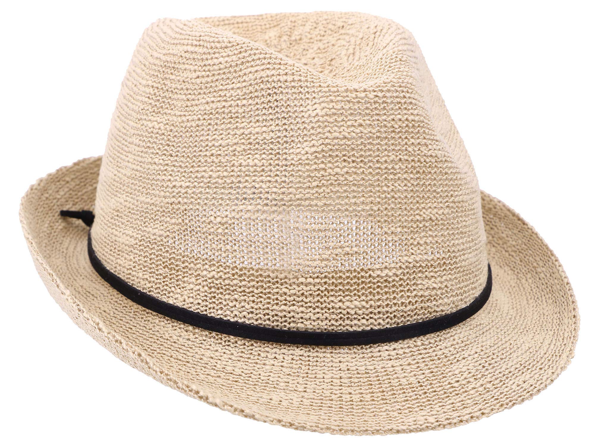 Stylish Unisex Breathable Foldable Fedora Straw Hat for Men & Women - Perfect for Beach Vacations, Summer Outings and Outdoor Adventures