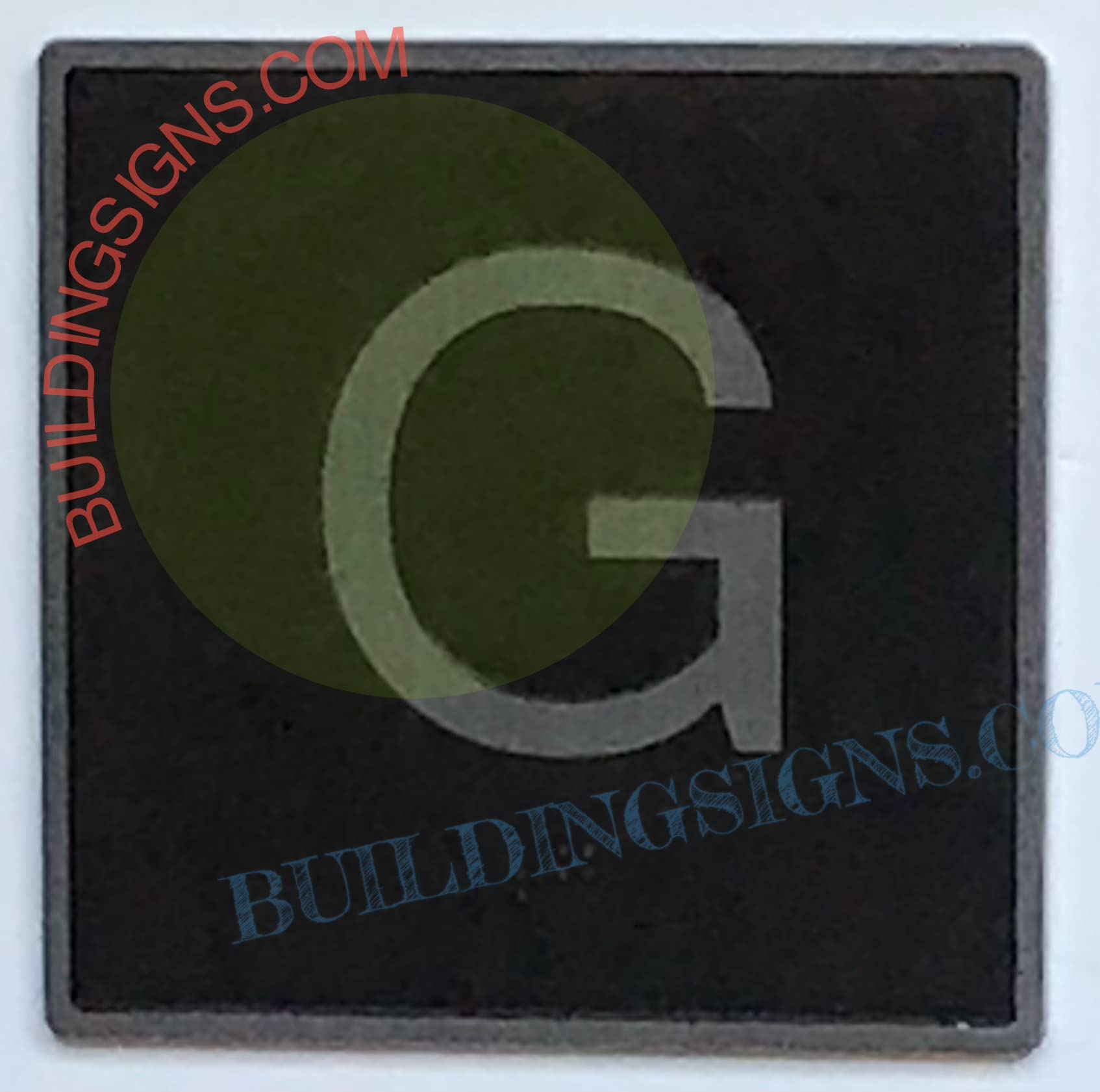 Cast Iron Elevator Floor Number G Sign - 4x4 Inch Black Background Jamb Plate for Elevators | Durable & Stylish for Office Buildings, Hotels & Commercial Spaces
