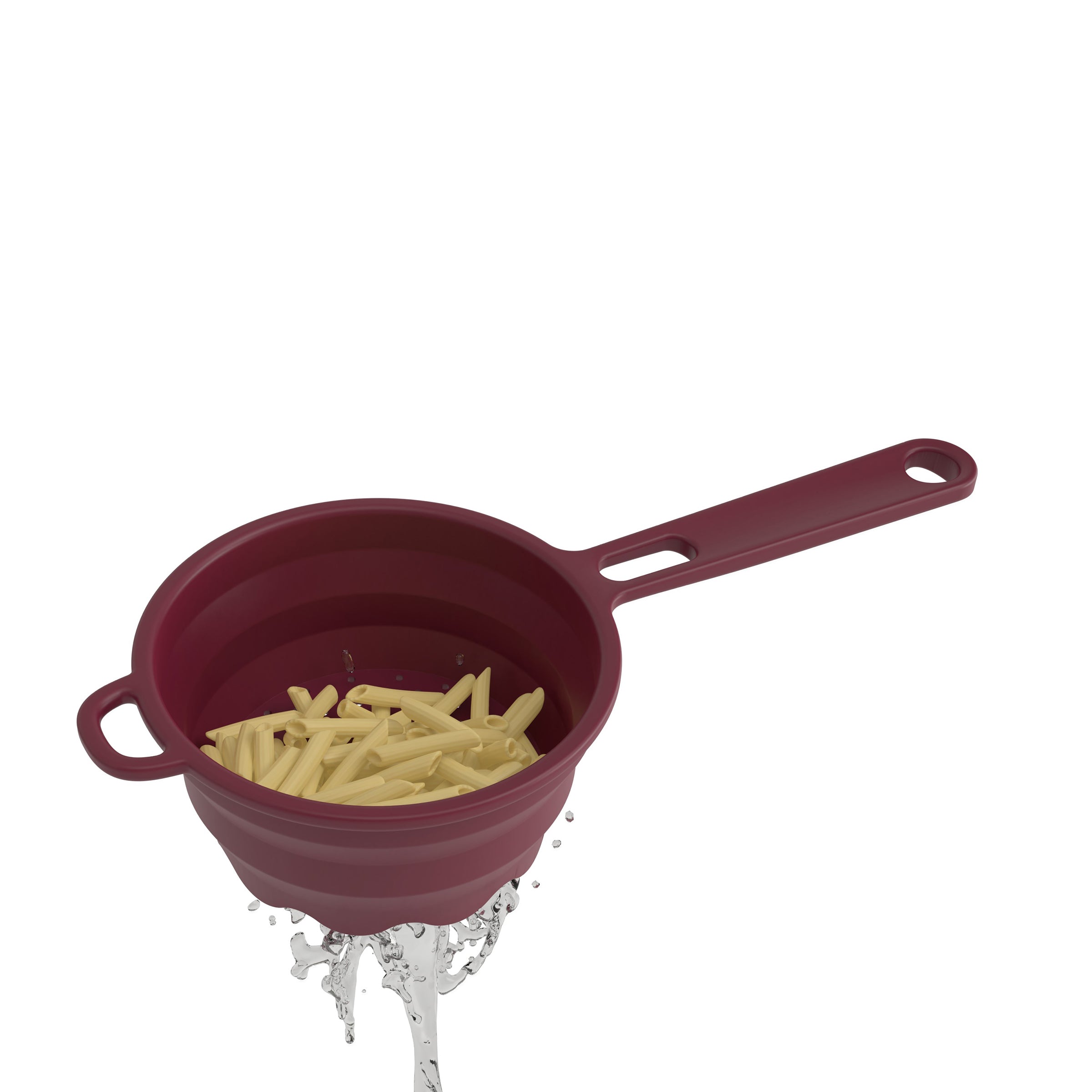 Premium Robert Irvine 2-Piece Silicone Colander Set - Durable, Heat-Resistant & BPA-Free Kitchen Strainers - Perfect for Pasta, Salad, Vegetables & Fruit Washing (Red)