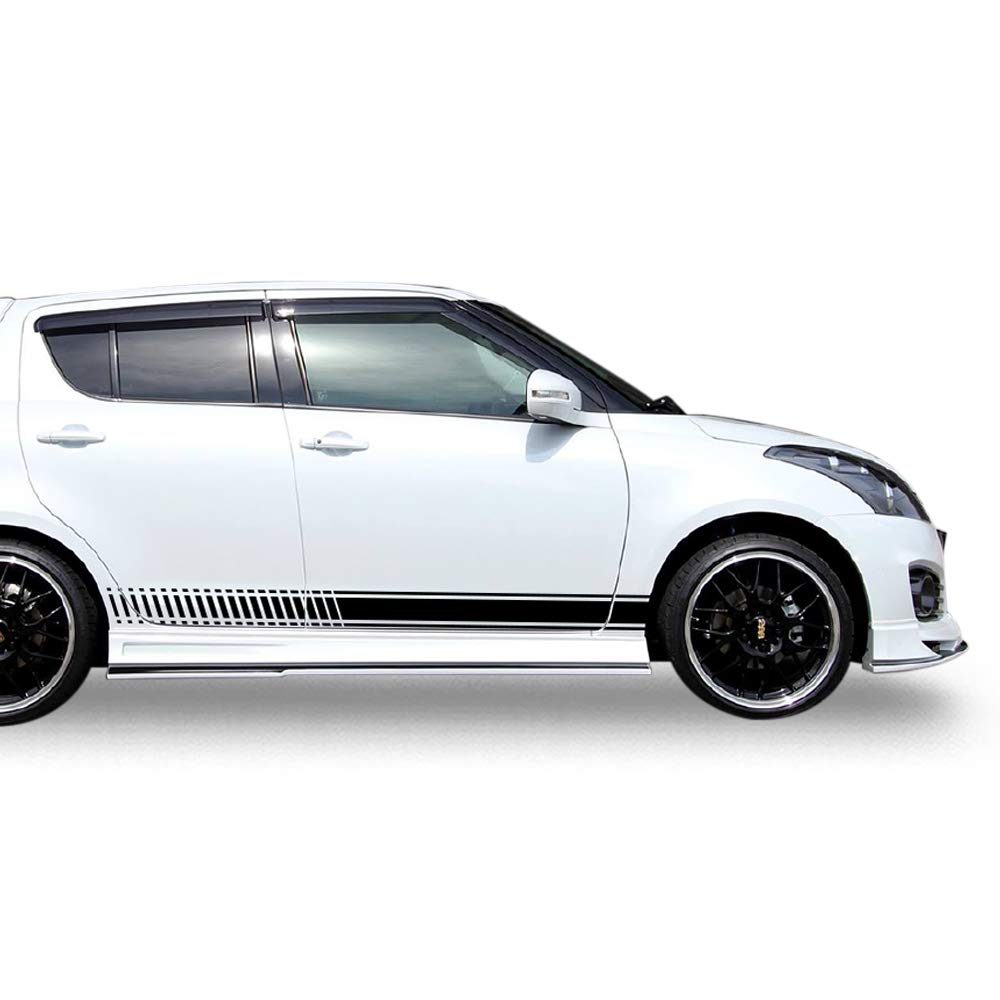 Bubbles Designs 2X High-Quality Vinyl Decal Stickers - Side Racing Stripes for Suzuki Swift 2nd & 3rd Gen Models - Easy to Install, Durable & Weatherproof - Perfect for Car Customization & Racing Enthusiasts