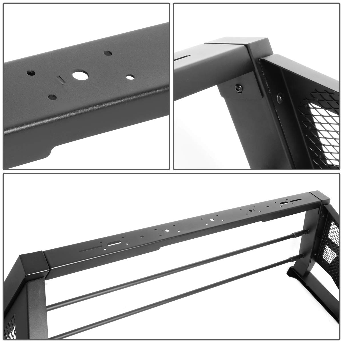 DNA MOTORING TCRB-003 Aluminum Truck Bed Chase Rack Roll Bar - Compatible with 1999-2017 Ford F-250 SD F-350 SD F-450 SD Styleside Beds | Heavy-Duty Off-Road Protection for Pickup Trucks | Perfect for Overlanding, Work & Adventure