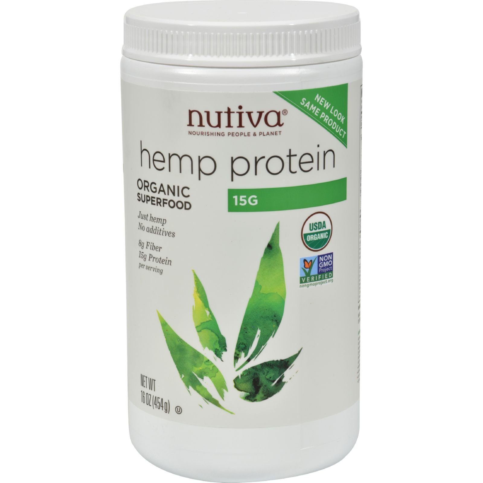 Nutiva Organic Hemp Protein Powder - 15g Plant-Based Protein per Serving | Vegan, Gluten-Free Superfood for Smoothies, Baking & Post-Workout Recovery