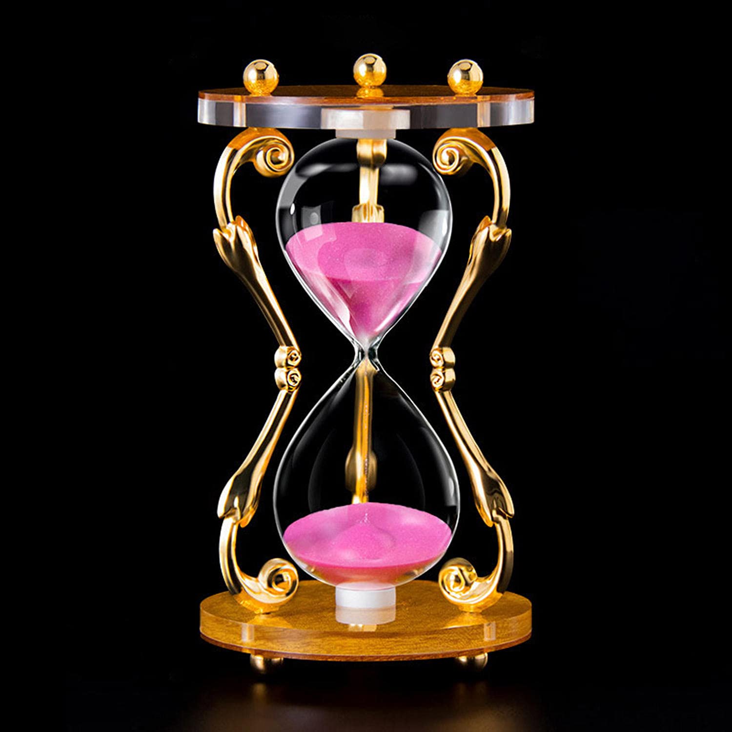15 Minute Sand Timer - Luxury Wrought Iron Hourglass for Home, Office & Classroom Decor | Desk Accessory for Productivity, Meditation & Jewelry Display