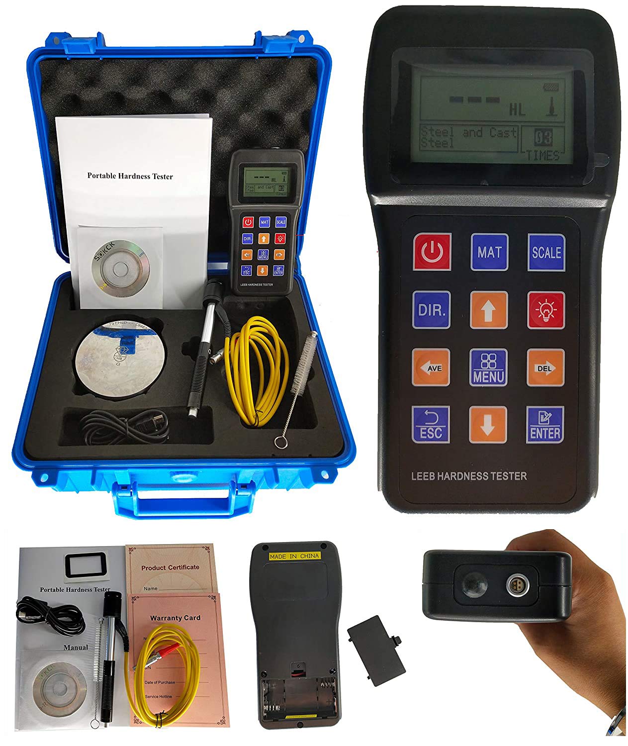 Leeb Hardness Tester - Portable Metal Hardness Gauge for Steel, Iron, Copper & Alloys | Digital Testing Device for Industrial & Workshop Use