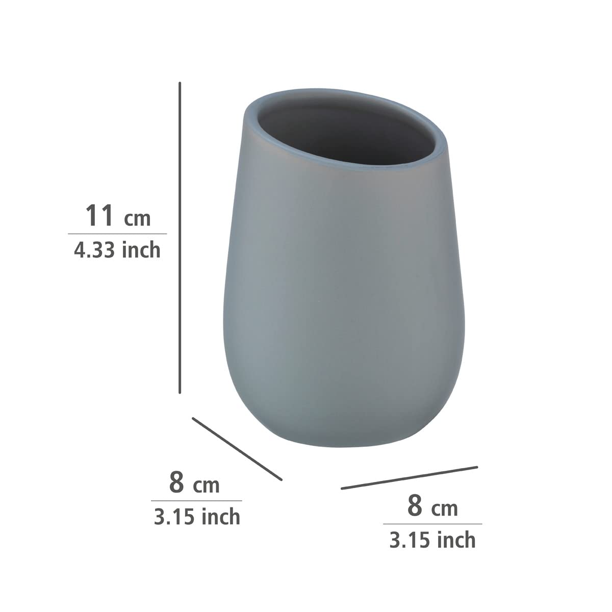 Wenko Badi Toothbrush Cup Holder - Organize Toothbrushes & Toothpaste for Bathroom Countertop - Perfect for Small Spaces, Dorm Rooms & Travel Accessories