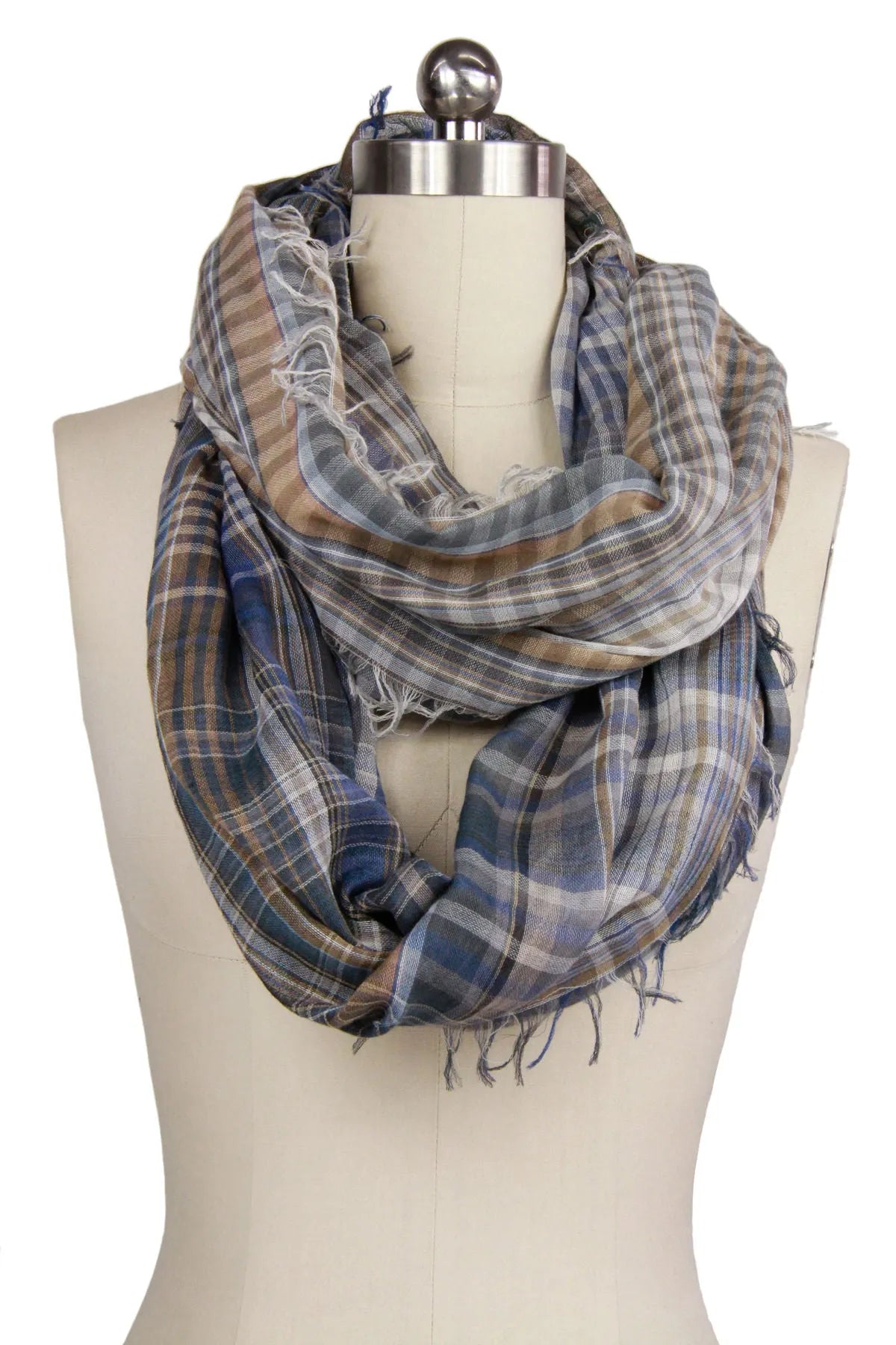 Penelope Plaid Infinity Scarf - Soft Warm Winter Fashion Accessory for Women - Perfect for Office, Travel and Outdoor Activities