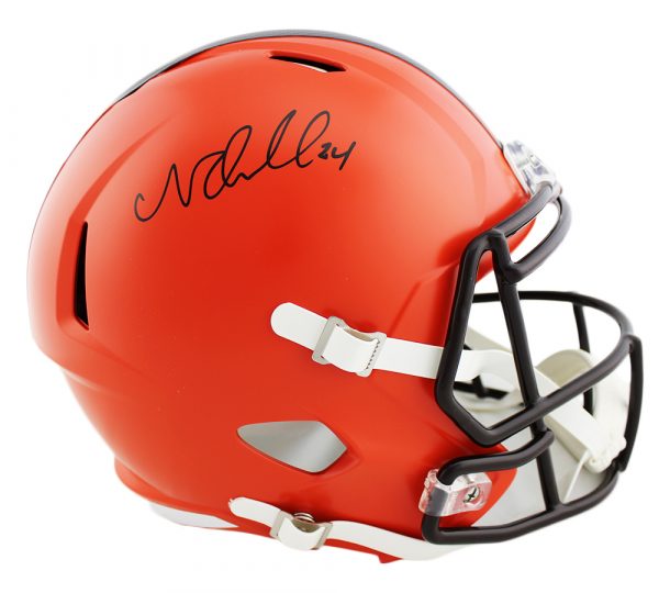 Authentic Nick Chubb Signed Cleveland Browns Speed Full Size NFL Helmet - Perfect for Collectors, Sports Memorabilia Displays & Browns Fans Gifts