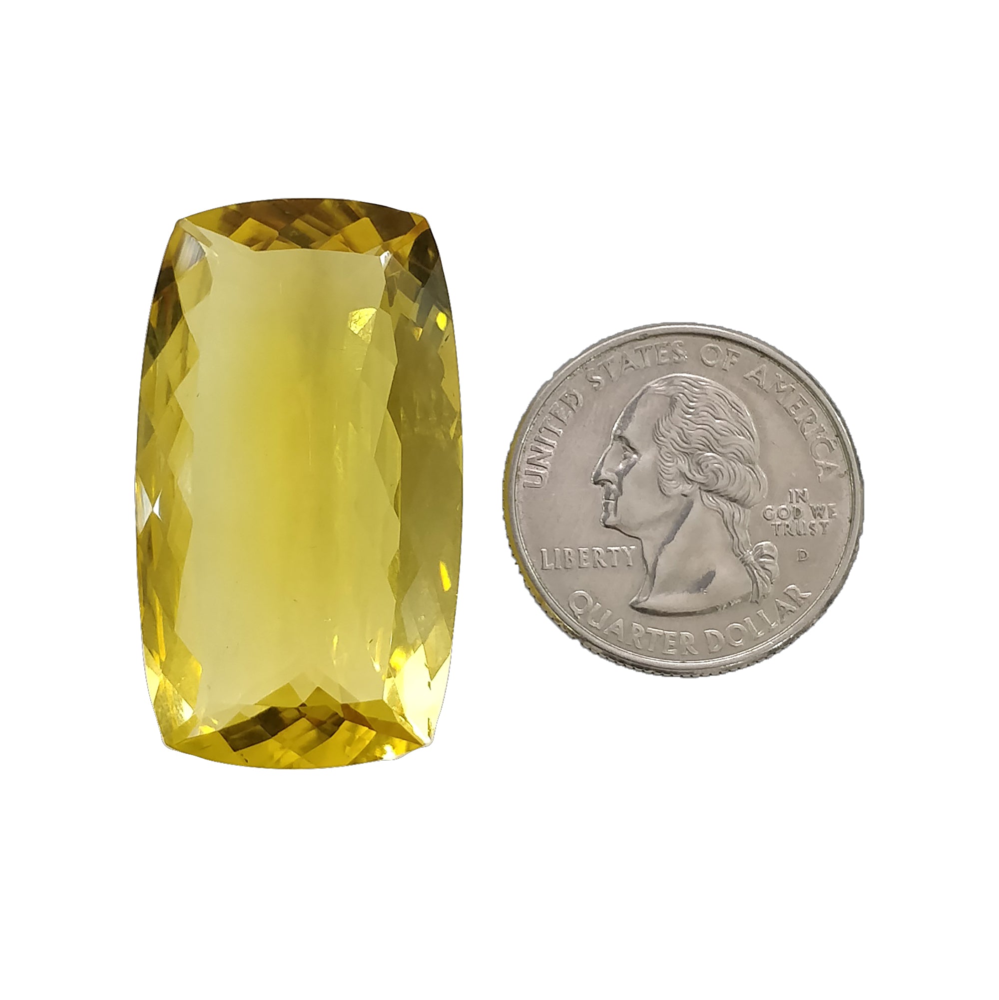 53.05cts Natural Untreated Yellow Citrine Gemstone - Cushion Cut 38x22mm for Jewelry Making, Engagement Rings & Healing Crystals Collection