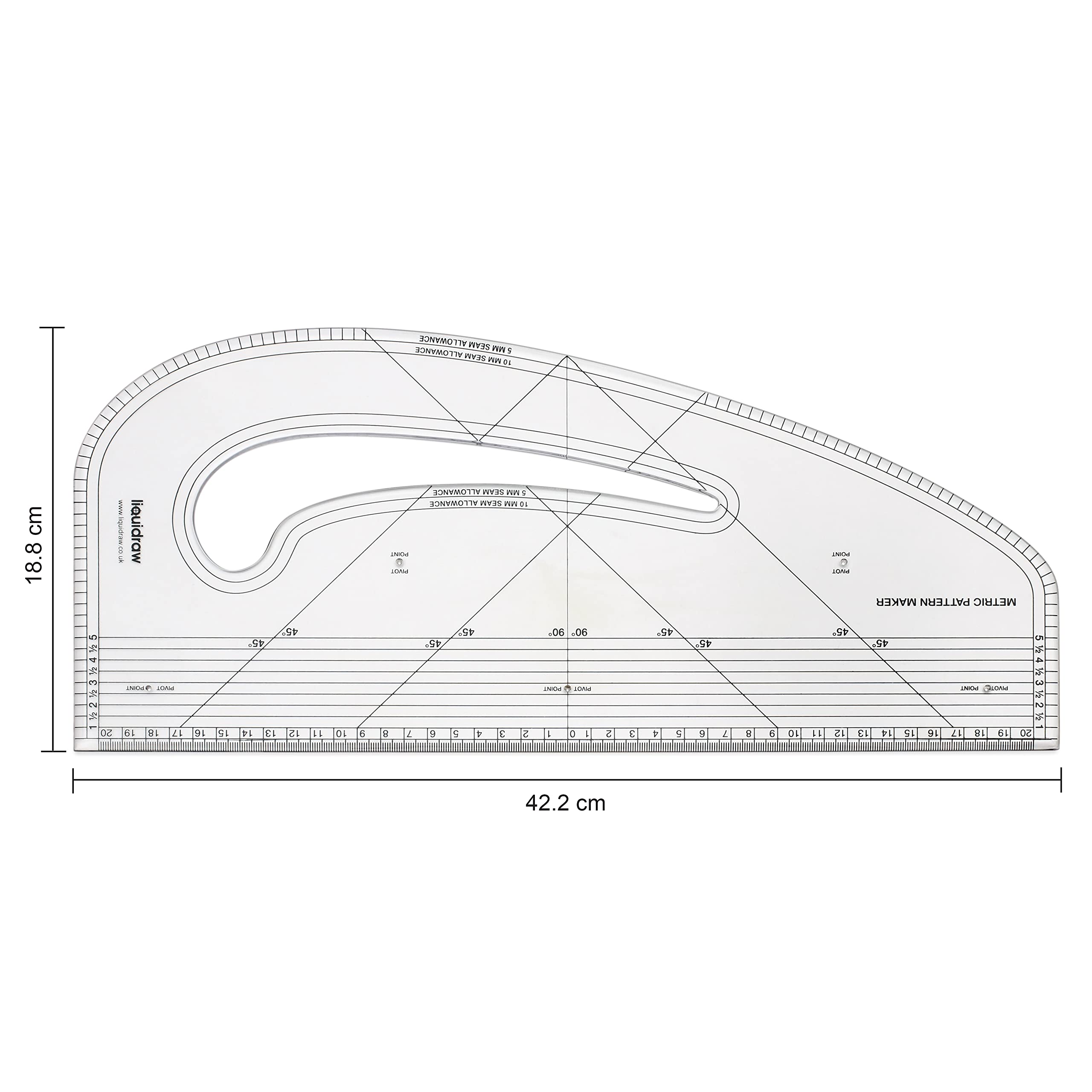 Pattern Maker Metric Ruler for Sewing & Quilting - Perfect for DIY Crafts, Fabric Marking & Tailoring Projects