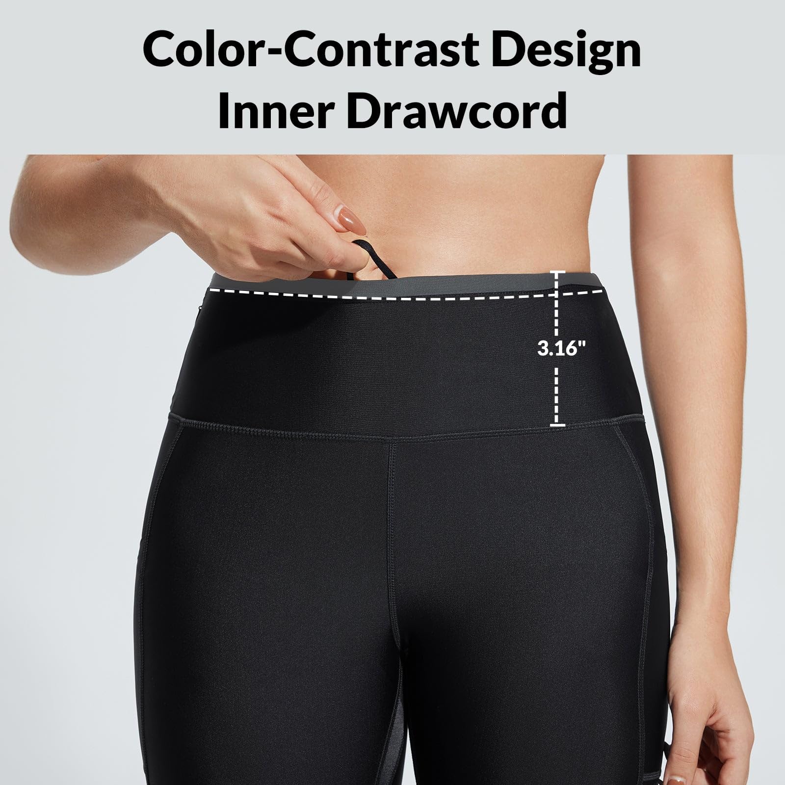 BALEAF Women's High Waisted Swim Leggings UPF 50+ Sun Protection Swim Pants with Pockets - Perfect for Swimming, Beach, Surfing & Water Sports