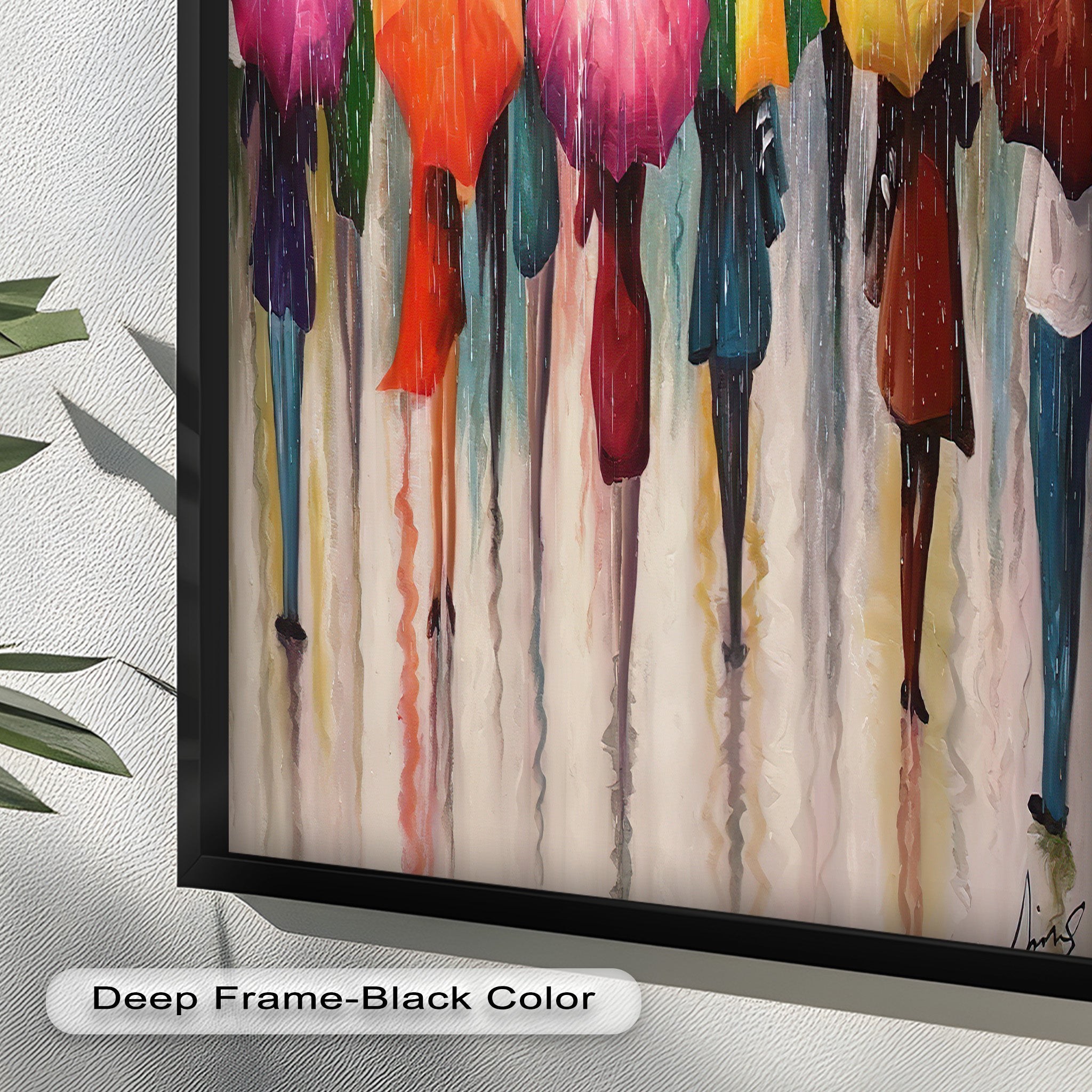 Vibrant Abstract Oil Painting - City Rain Melody Artwork for Home Decor & Office Wall Art | Modern Canvas Painting for Living Room, Bedroom & Office Spaces