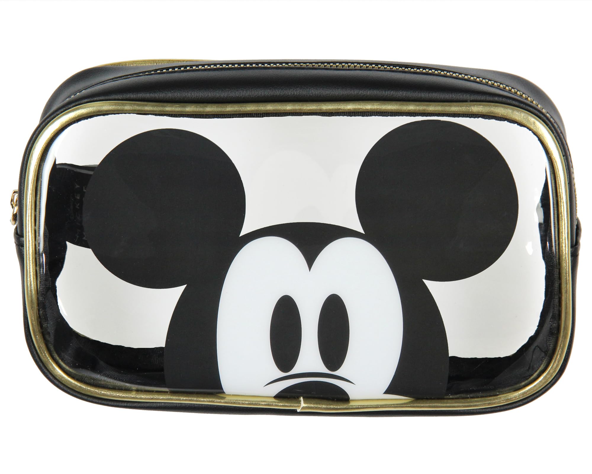 Disney Mickey Mouse 3-Piece Toiletry Bag Set with Clear Cosmetic Pouch - Travel Beauty Essentials Storage Organizer - Perfect for Vacation, Gym, and Makeup Storage