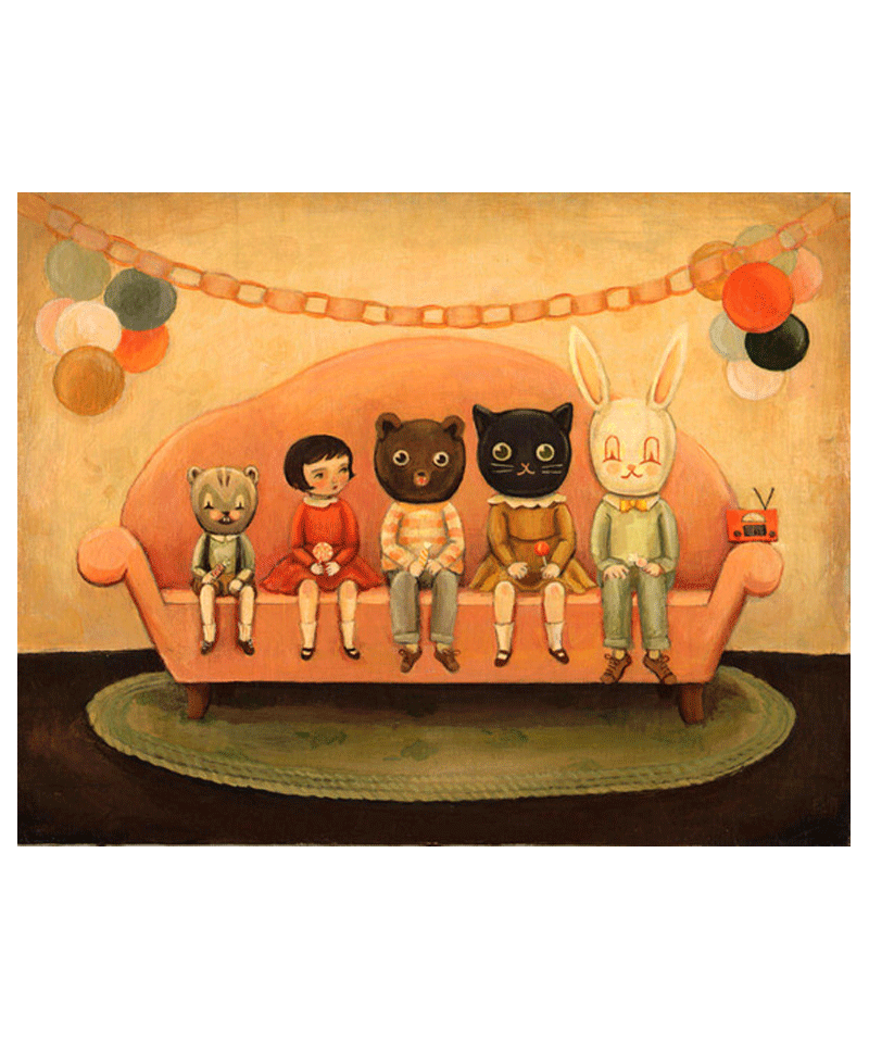 Black Apple Costume Party Print - Unique Halloween & Cosplay Decor for Home, Office & Events