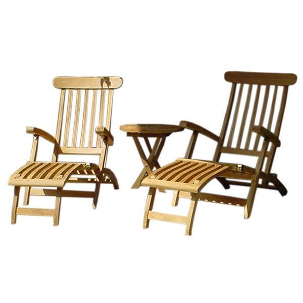 Royal Steamer 3-Piece Patio Furniture Set with Glass Top Side Table - Outdoor Garden, Poolside & Balcony Lounge Set