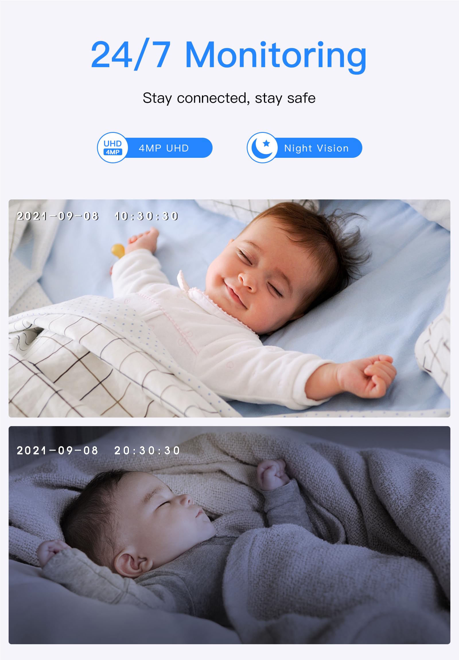 Arenti 4MP Indoor Security Camera 3 Pack - 2.5K HD Baby Monitor & Pet Camera with Motion/Sound Detection, Night Vision, 2-Way Audio, Phone App - Ideal for Home, Nursery, Pet Monitoring (IN1Q 3PC)