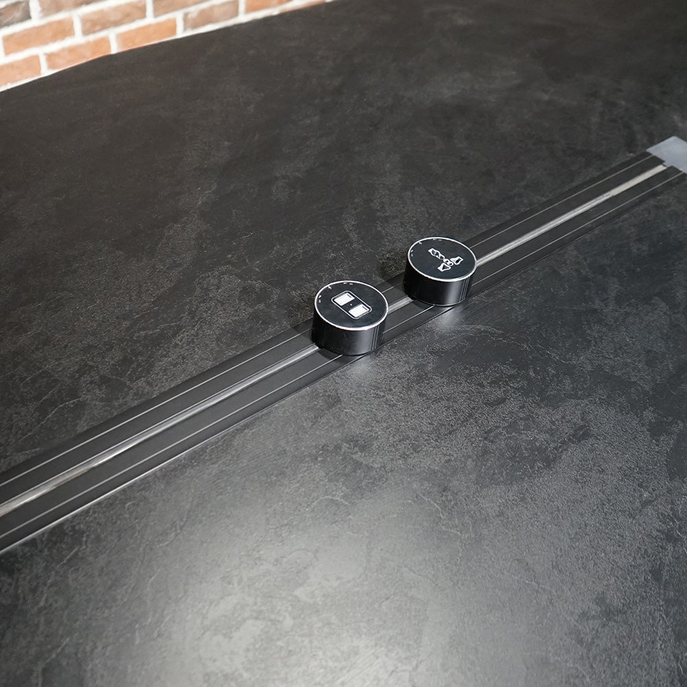Premium DOLAN 12ft Boardroom Meeting Table - Black Concrete Finish for Executive Offices & Conference Rooms - Ideal for Corporate Meetings & Professional Workspaces