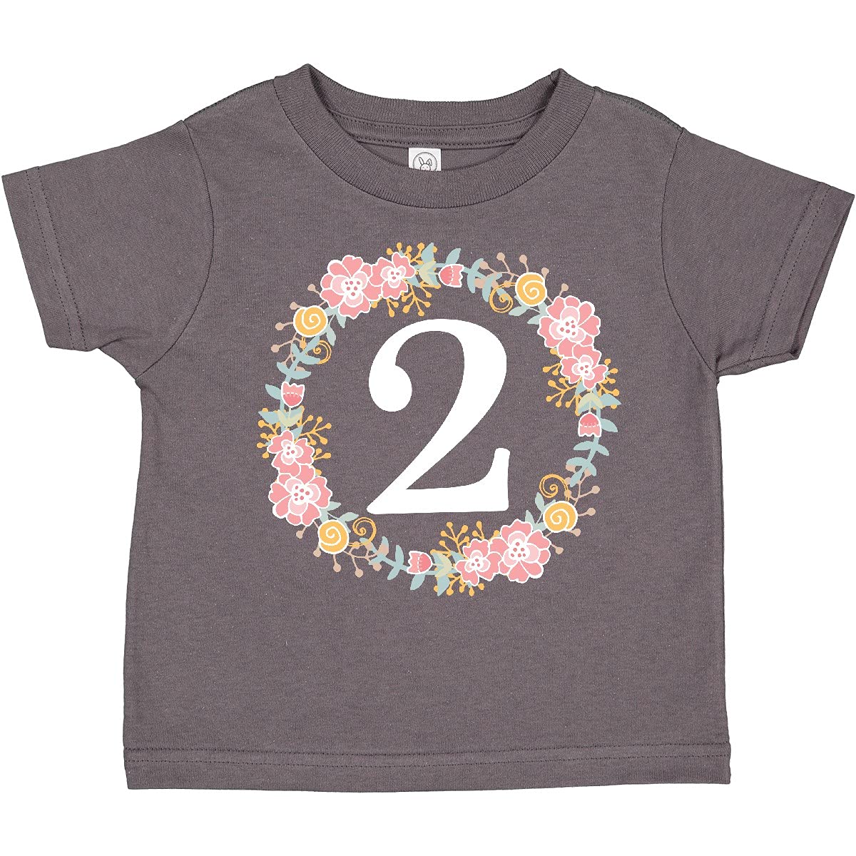 Inktastic 2nd Birthday Rose Wreath Toddler T-Shirt for 2 Year Old Girls - Perfect for Birthday Parties, Photo Shoots & Special Celebrations