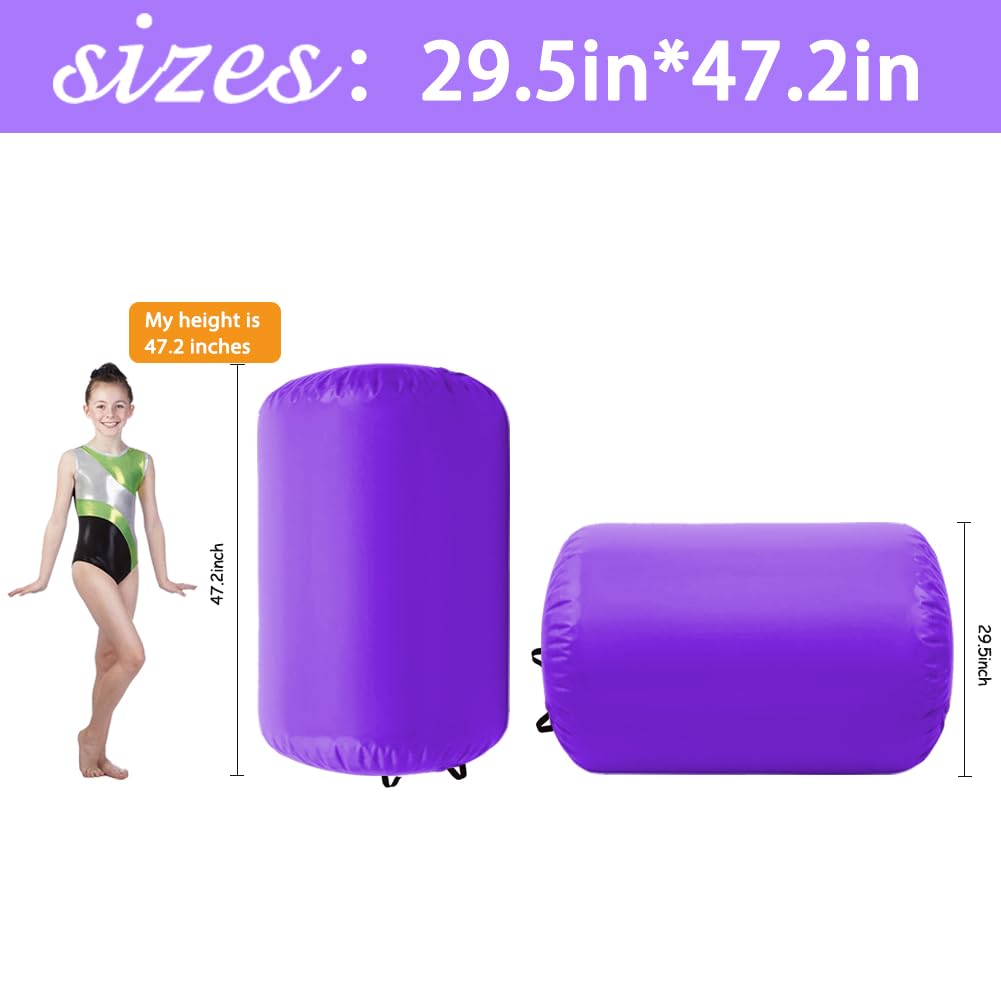 Inflatable Air Tumbling Mat with Electric Pump - Gymnastics Barrel Roller for Home Gym, Cheerleading & Yoga Practice | Perfect for Kids Training, Fitness Exercises & Indoor Sports Activities