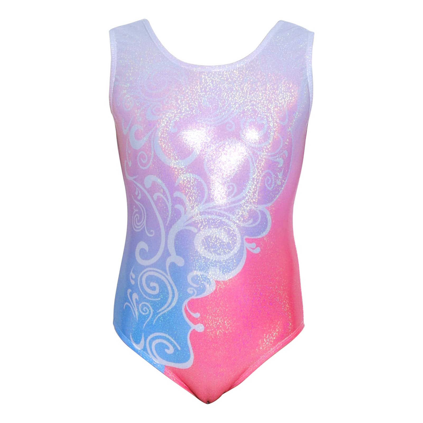 **Aosva Girls Gymnastics Leotards – Sparkly Rainbow One-Piece Dance Leotard for Ages 2-14 | Perfect for Ballet, Cheerleading & Performance**