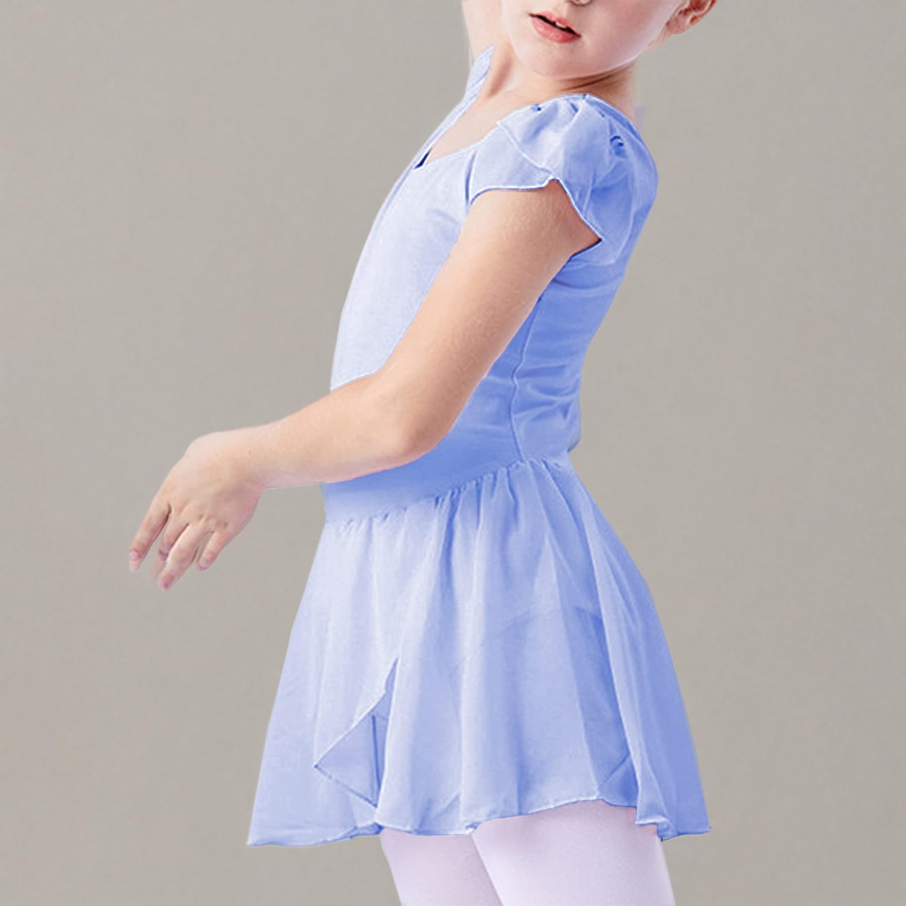 **Zando Girls Ballet Leotard with Tulle Skirt – Short Sleeve Gymnastics & Dance Outfit – Toddler Dancewear for Recitals, Performances & Ballet Class**