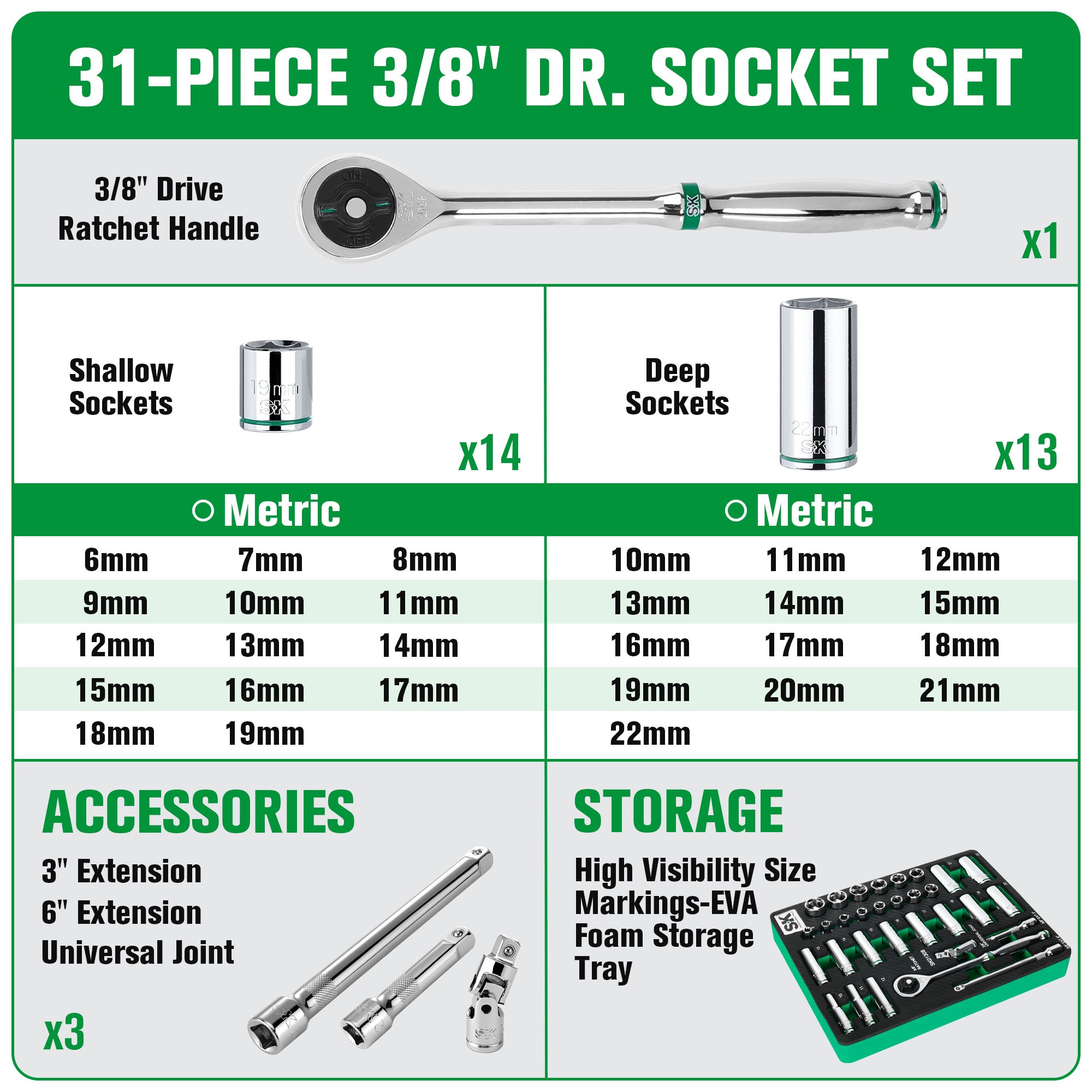 31-Piece 3/8