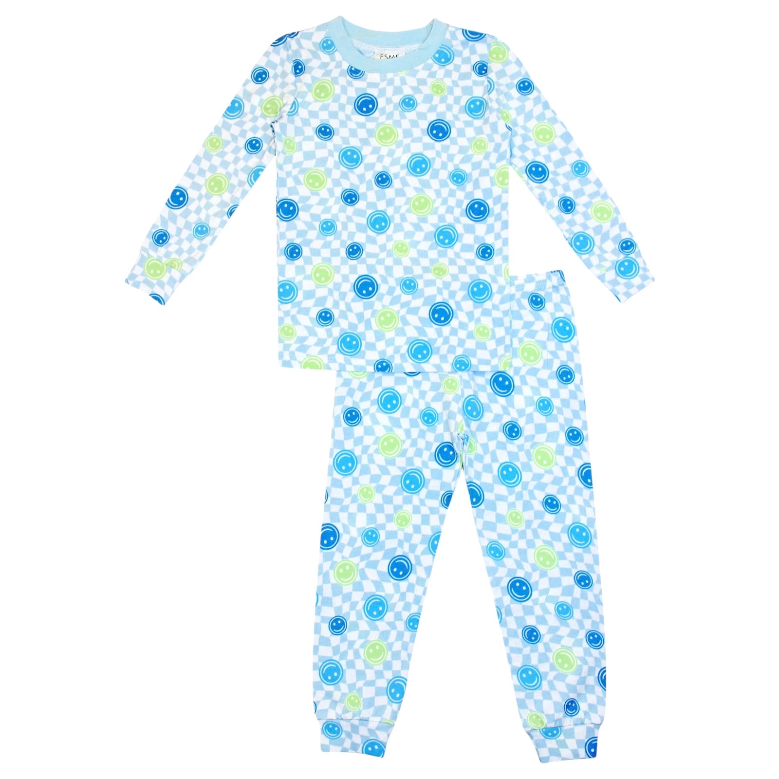 Smile Print Long Sleeve Pajamas for Boys - Soft & Comfortable Sleepwear for Kids' Bedtime & Lounging