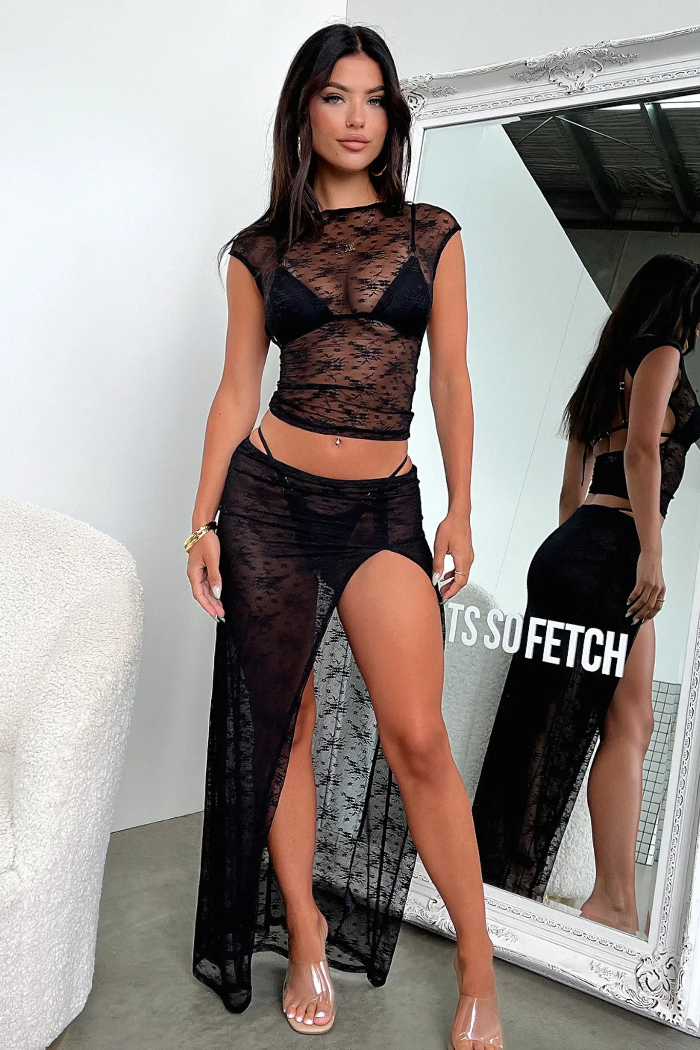 Lioness Uno Maxi Skirt in Licorice Black - Elegant Long Flowy Skirt for Women, Perfect for Casual Outings, Beach Vacations & Boho Chic Style
