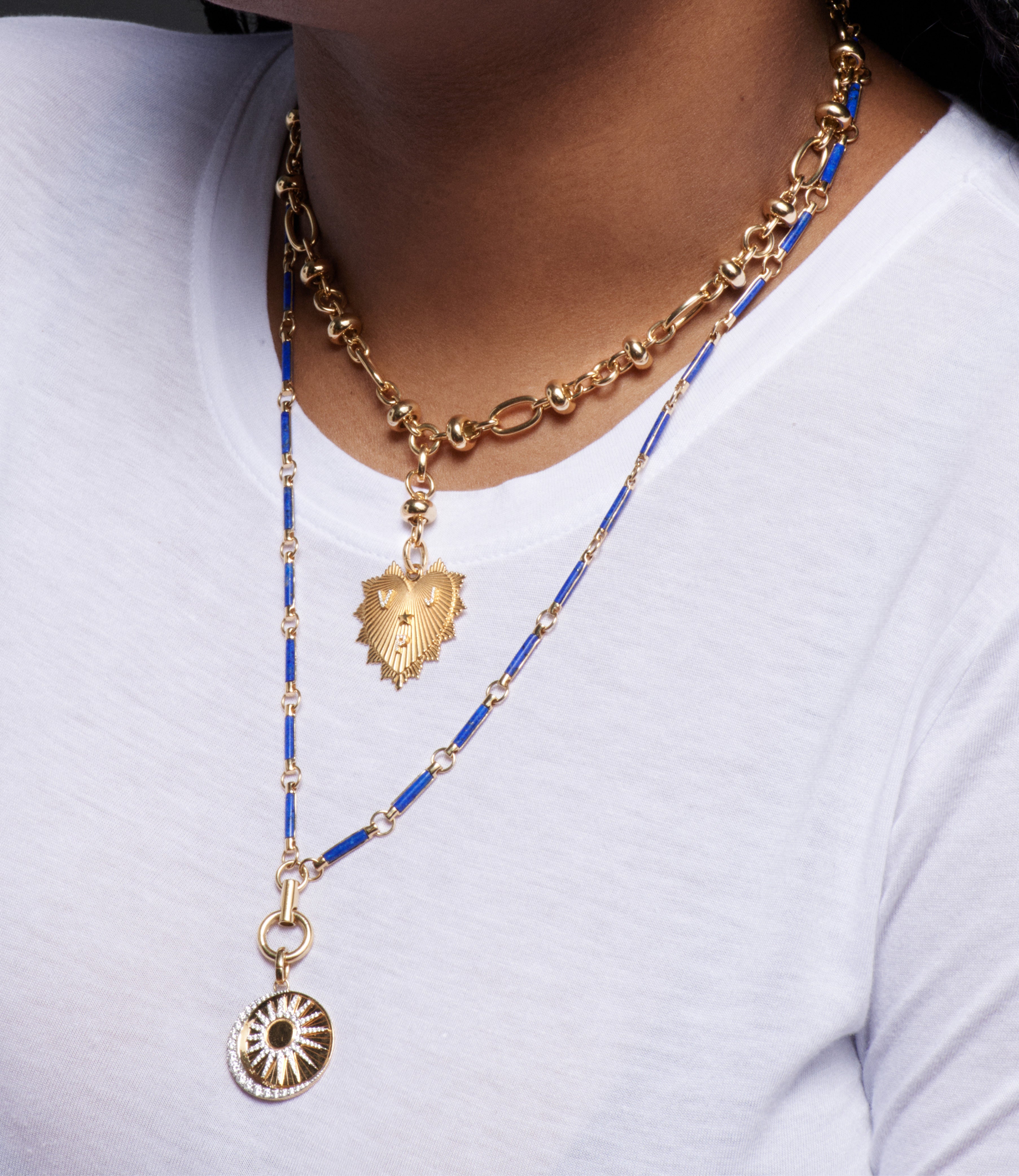Custom Heart Love Token Orbit Extension Necklace in 14K Yellow Gold with Genuine Diamonds - Romantic Gift for Anniversary, Valentine's Day & Couples Jewelry