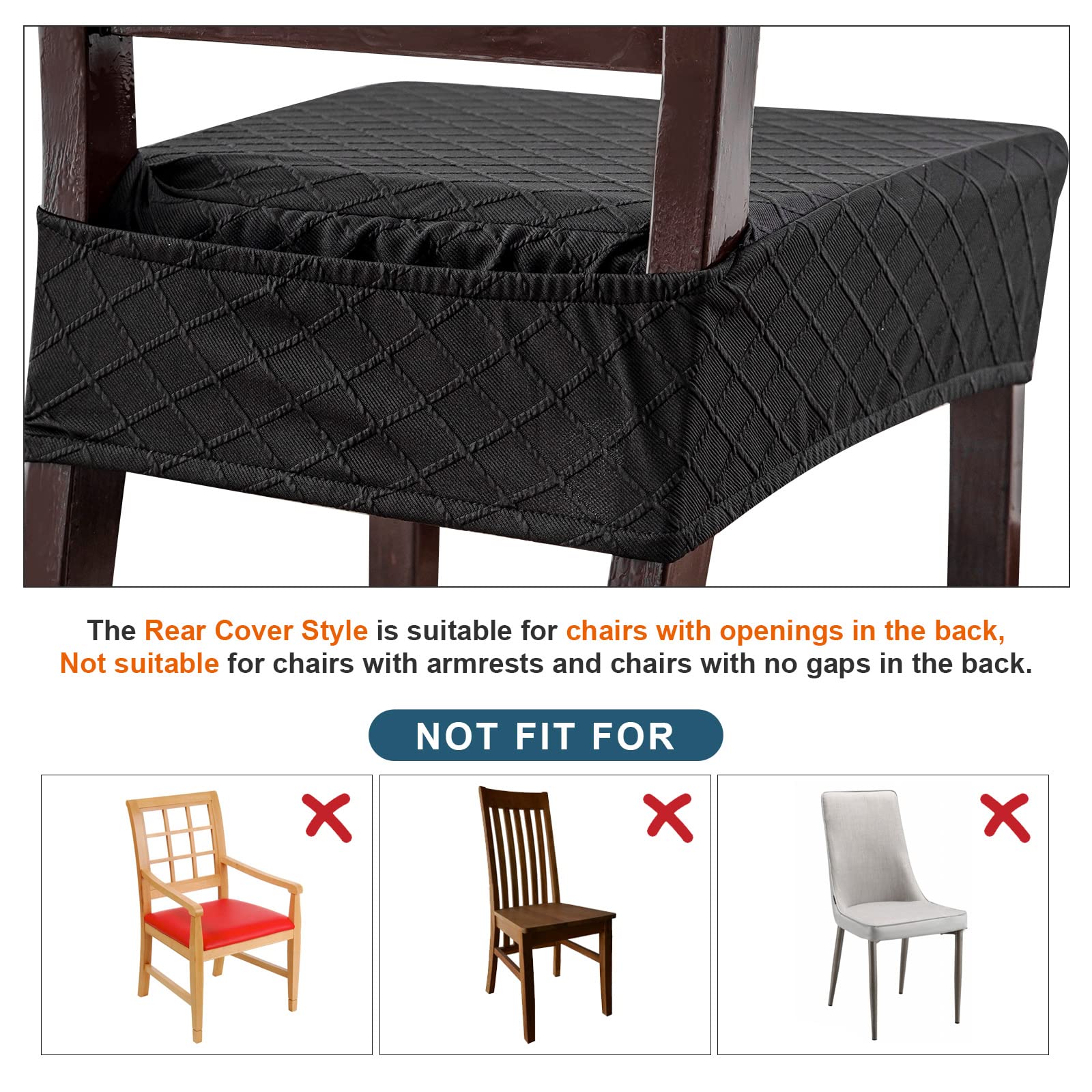 **Waterproof Chair Covers for Dining Room - Genina Washable Seat Slipcovers for Kitchen & Dining Chairs - Perfect for Spills, Pets & Everyday Use**