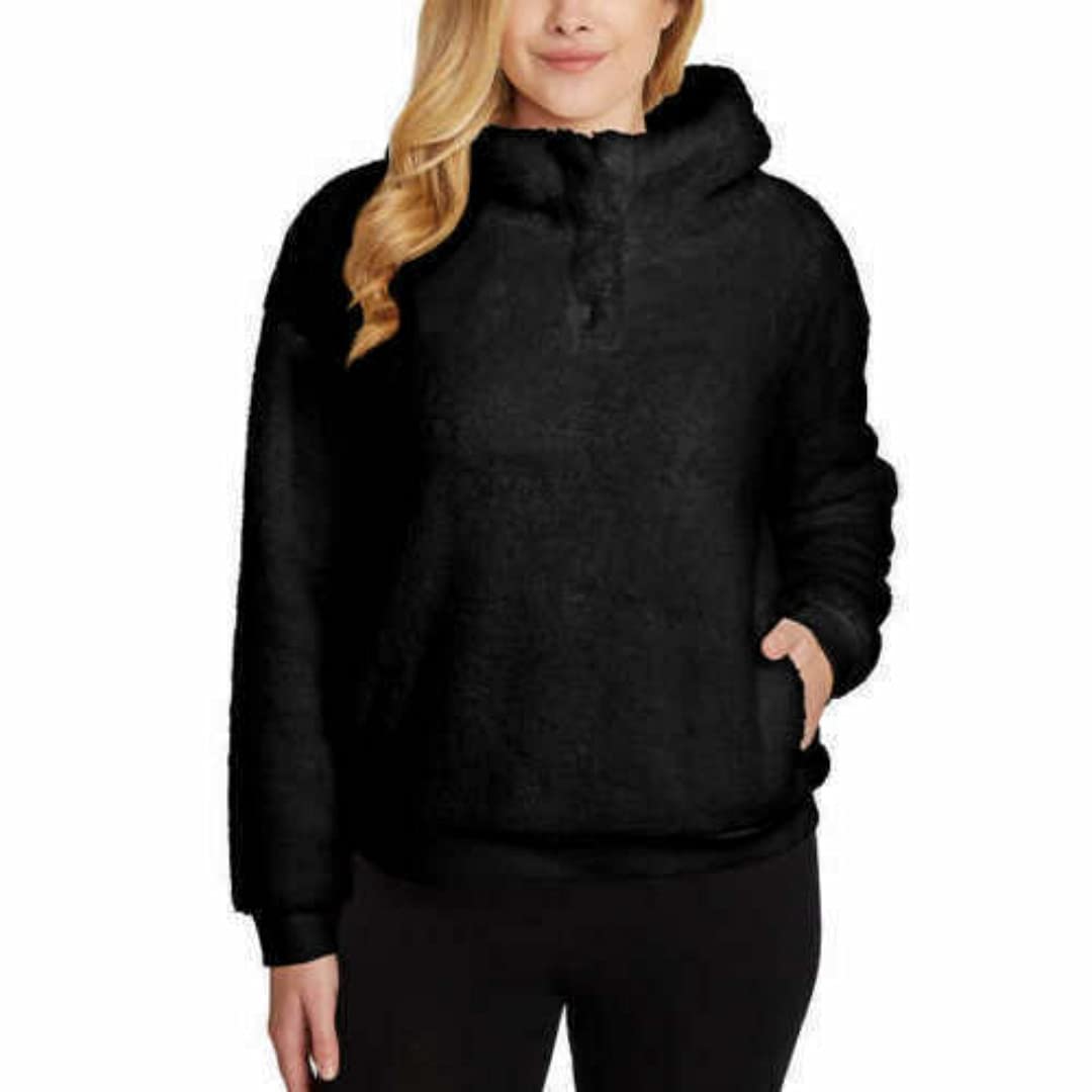 Women's Fleece Lined Hoodie - Soft Warm Winter Pullover with Kangaroo Pocket (Black, Small) | Perfect for Outdoor Activities, Casual Wear & Cold Weather Fashion