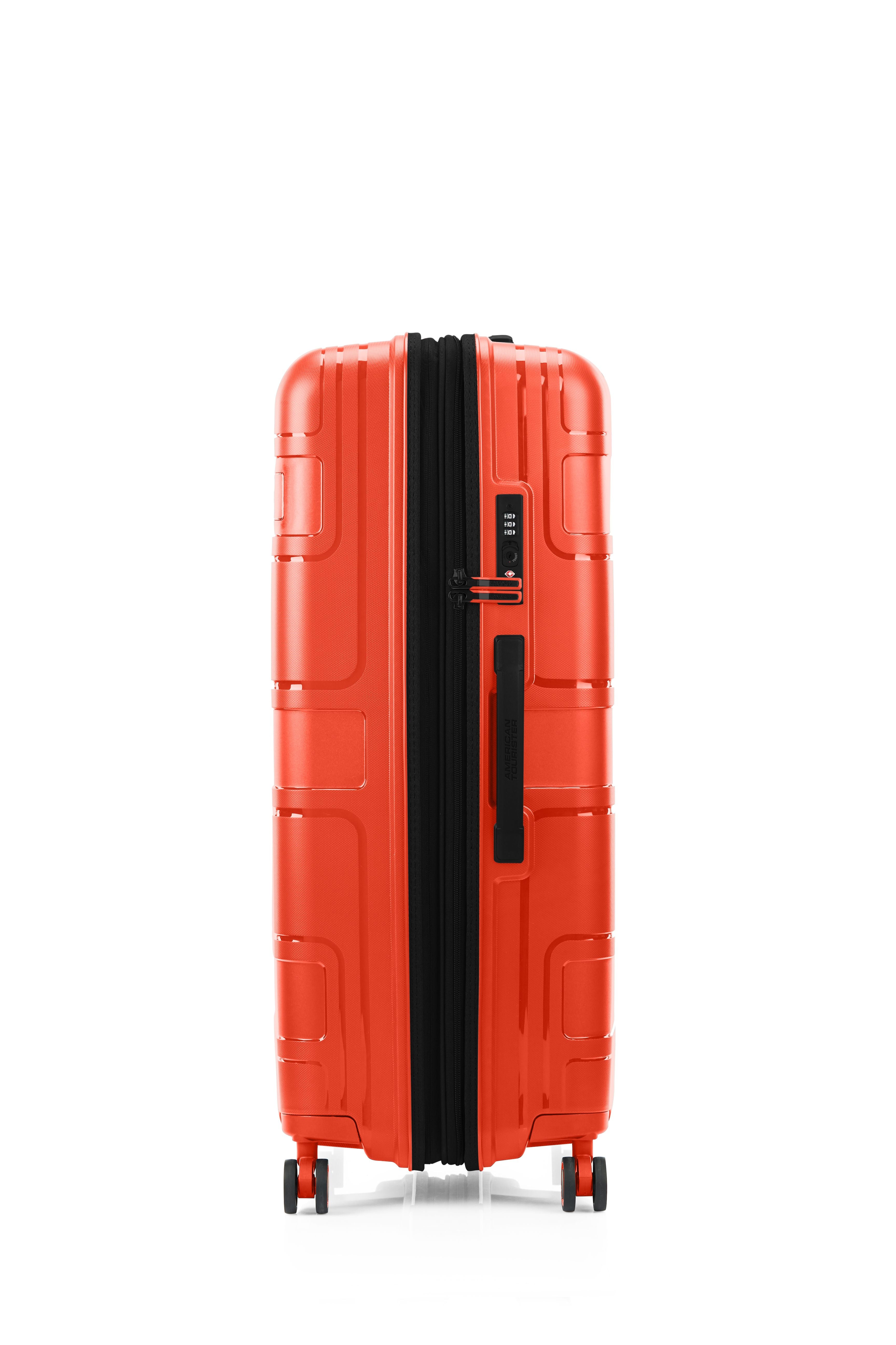 American Tourister Light Max 55cm Small Cabin Luggage - Flame Orange Carry-On Suitcase for Air Travel & Weekend Getaways