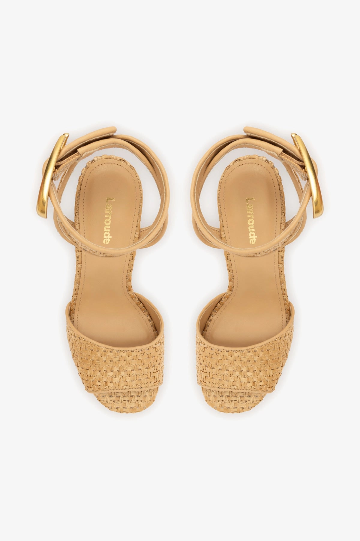Yves Verona Wedge Sandals in Beige Leather & Natural Raffia - Comfortable Summer Wedges for Beach, Vacation & Casual Outings