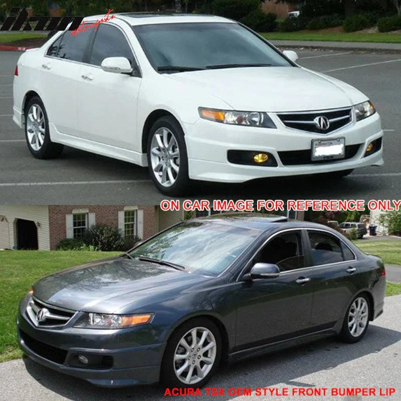 2006-2008 Acura TSX OEM Style Front Bumper Lip Spoiler - Unpainted PU Material for Enhanced Aerodynamics & Sporty Look - Perfect for Car Enthusiasts & Street Racing