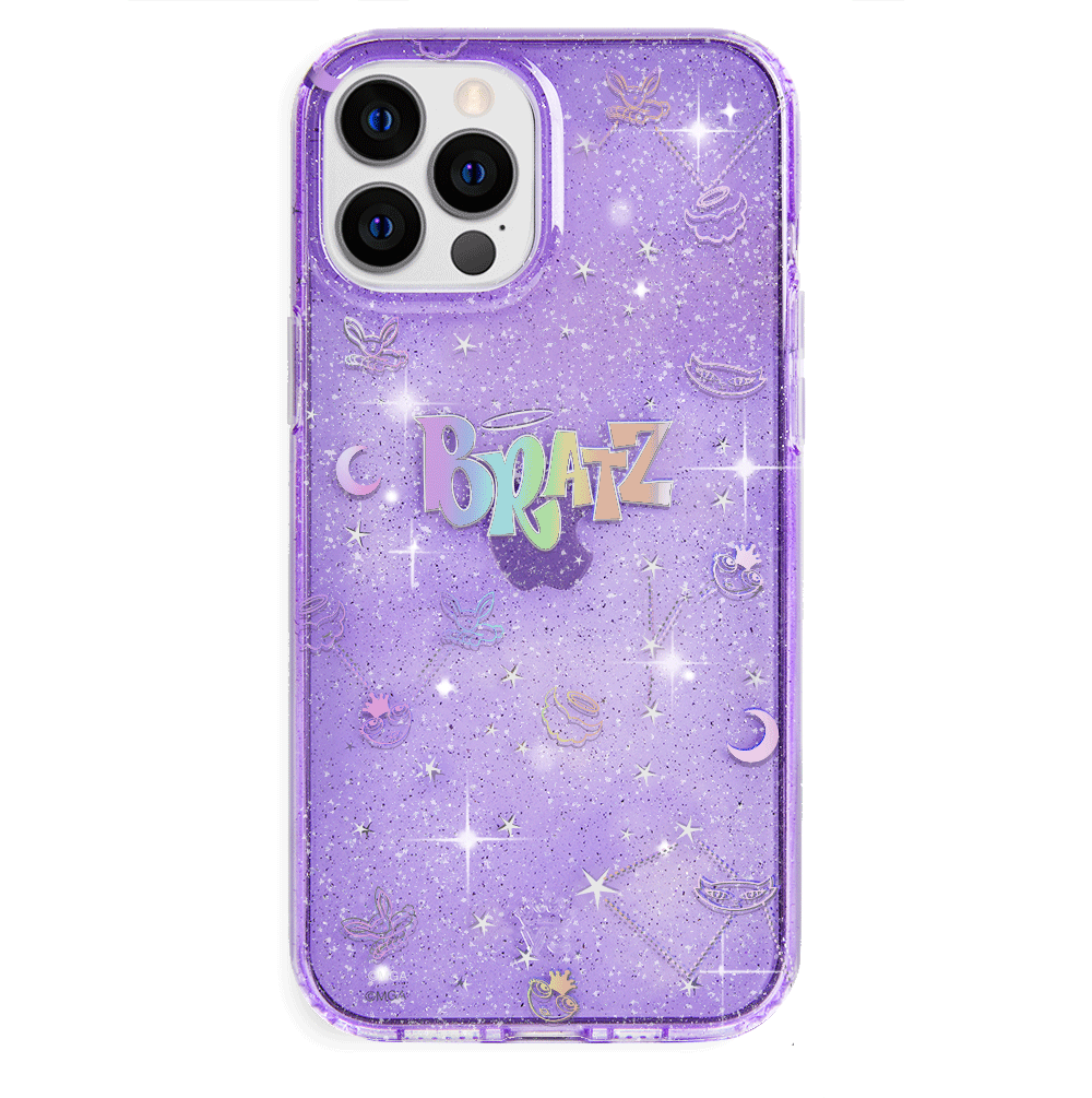Bratz Celestial Glitter iPhone Case - Trendy Protective Phone Cover for iPhone 13/14/15 - Sparkly Glam Design for Girls & Teens - Perfect for School, Parties & Everyday Use