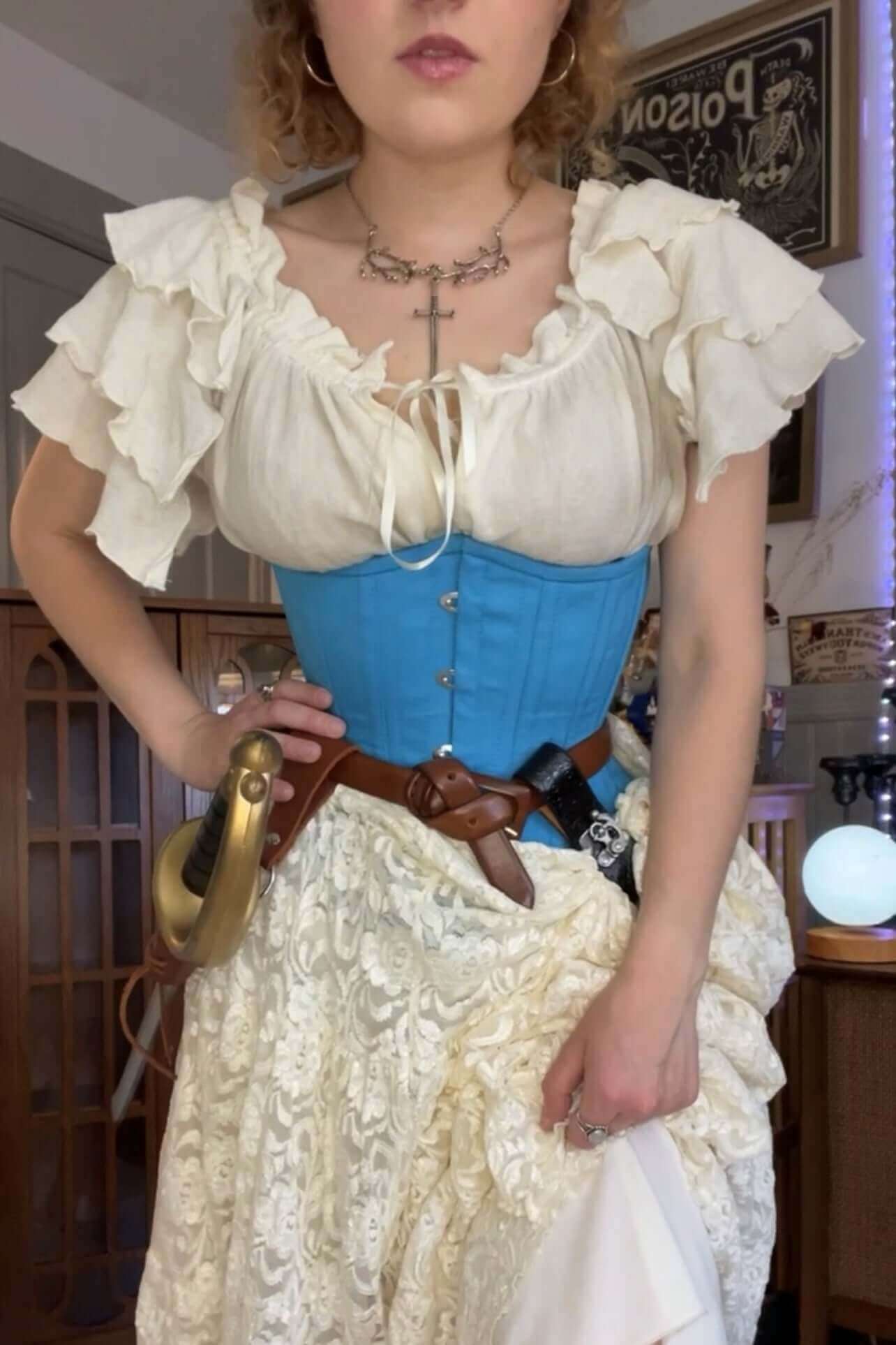 Artemis Hourglass Silhouette Corset in Aqua - Waist Training Corset Designed by Lucy's Corsetry | Perfect for Burlesque, Cosplay & Vintage Fashion