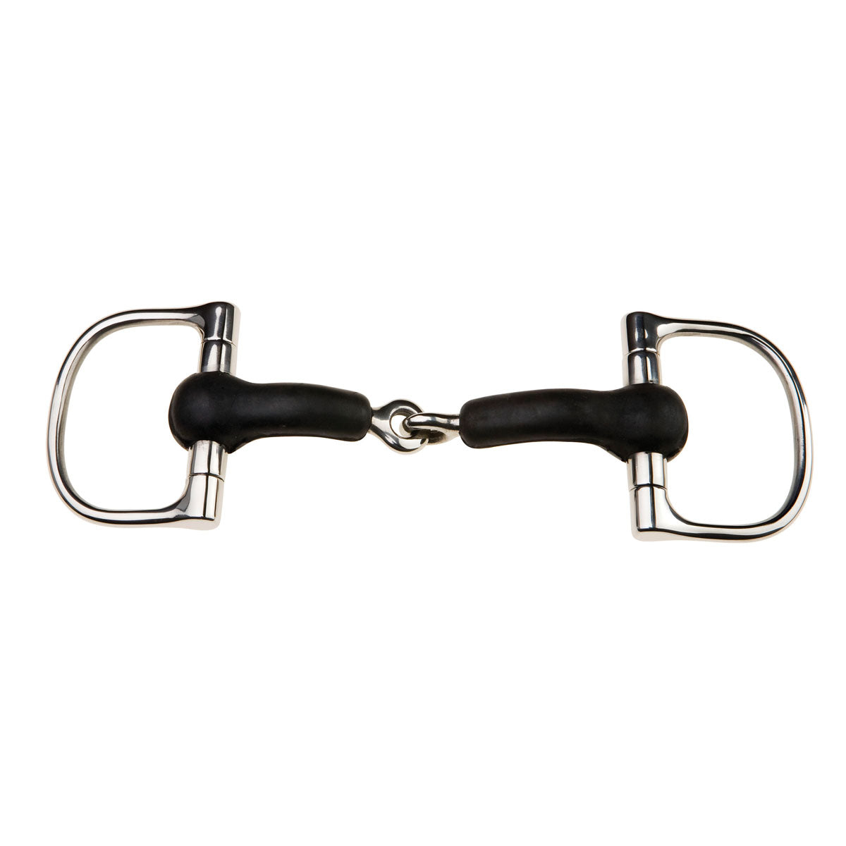 JP Korsteel Rubber Mouth Jointed Dee Ring Snaffle Bit for Horses - Comfortable Training Bit for Dressage, Jumping & Trail Riding