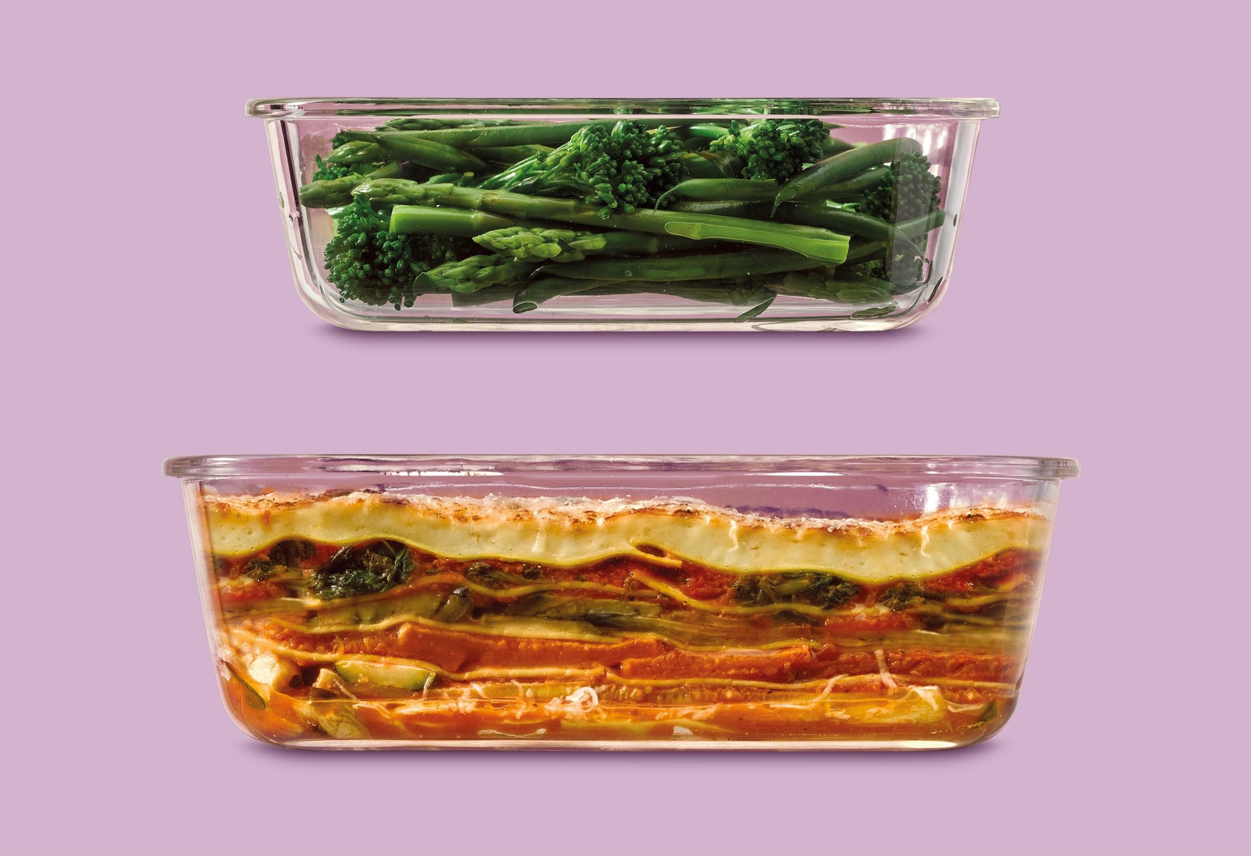 LocknLock Eco Oven-Glass 5-Piece Airtight Food Storage Container Set - Square Leakproof Glass Containers with Recycled Plastic Lids, Oven & Dishwasher Safe (5 x 750ml) - Perfect for Meal Prep, Leftovers & Freezer Storage