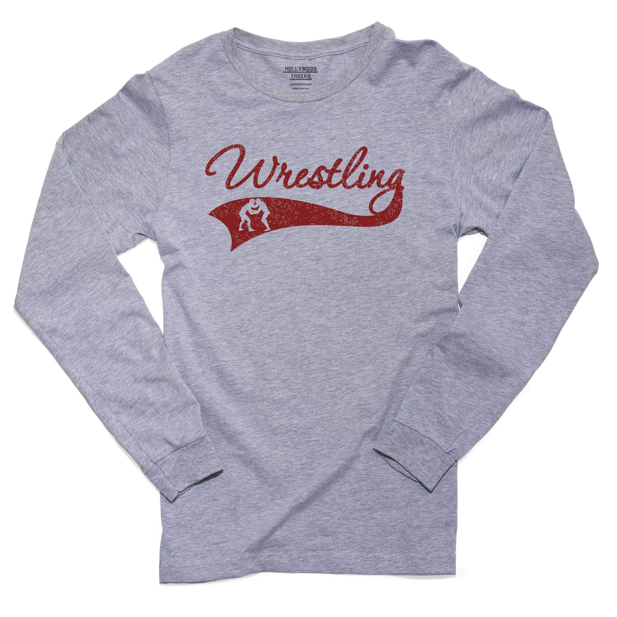 Men's Long Sleeve Graphic T-Shirt with Iconic Wrestling Font - Perfect for Gym, Streetwear & Casual Outfits