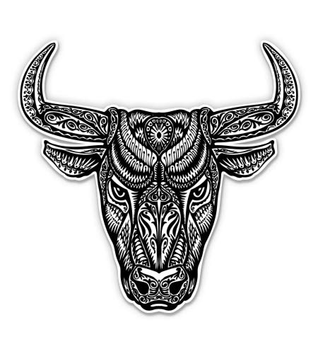 Tribal Bull 3 Inch Vinyl Sticker - Waterproof Decal for Car, Laptop, Water Bottle, Phone - Perfect for Personalizing Vehicles, Tech Devices & Drinkware