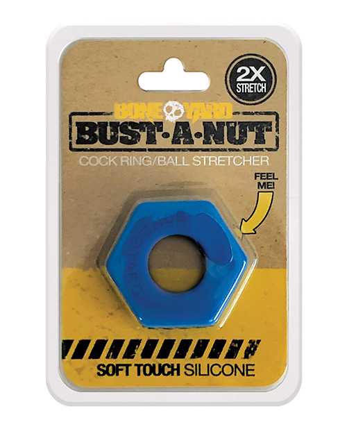 Premium Blue Boneyard Bust A Nut 2X Stretch Silicone Ball Stretcher for Men - Comfortable & Durable Cock Ring for Enhanced Pleasure & Testicle Weight Training - Perfect for BDSM, Sensual Play & Intimate Workouts