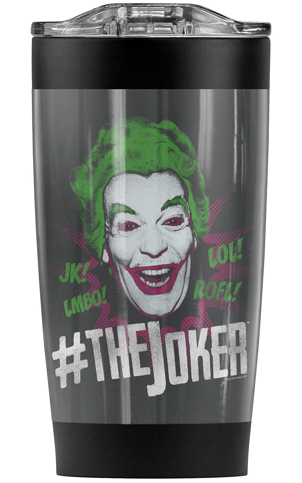 Batman Classic TV Series Joker Stainless Steel Tumbler 20oz - Vacuum Insulated Coffee Travel Mug with Leakproof Sliding Lid - Double Wall Insulation for Hot & Cold Drinks - Perfect for Office, Gym, Camping & Car Commute