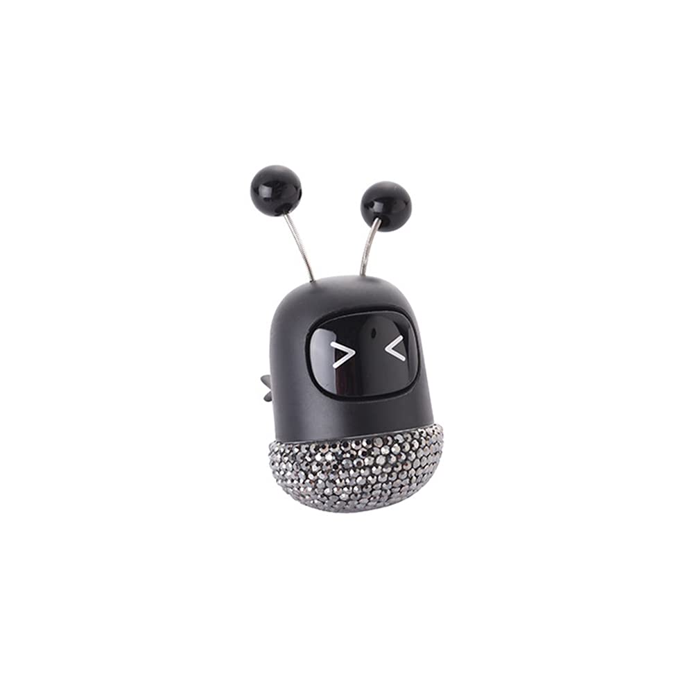 Diamond-Encrusted Car Aroma Diffuser - Robot-Shaped Air Freshener with Bingbing Design | Creative Vent Clip for Car & Home | Perfect for Relaxation, Stress Relief & Long Drives